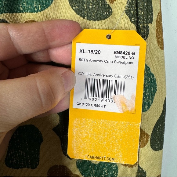 Carhartt Youth Camo Jogger Sweatpants Size Xlarge - Picture 4 of 6